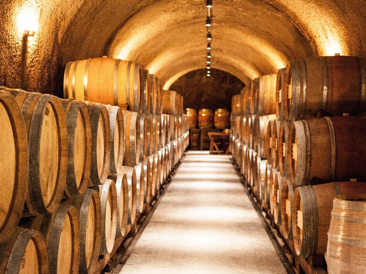 Wine tasting tour Amalfi coast - The cellar with wooden barrels